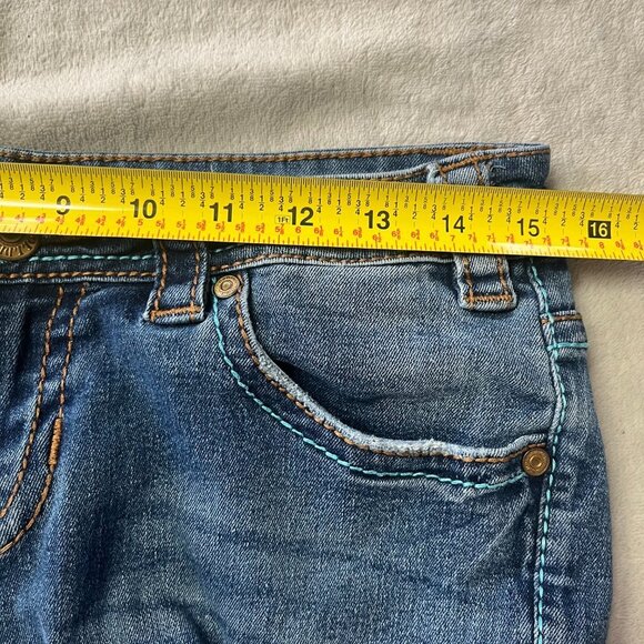 Rock & Roll Denim Embroidered Rival Low Rise Western Bootcut Jeans - Picture 8 of 16